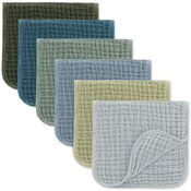 Shop Comfy Cubs Cotton Muslin Burp Cloths Set, 6 Pack, Muslin, Multi-Boy at GoodBuy Gear
