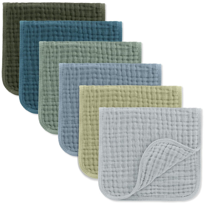 Shop Comfy Cubs Cotton Muslin Burp Cloths Set, 6 Pack, Muslin, Multi-Boy at GoodBuy Gear