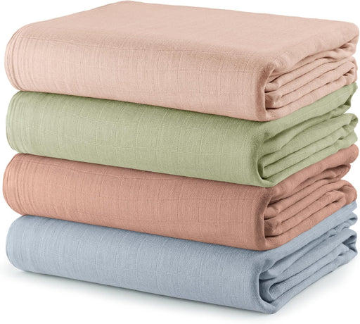 Shop Comfy Cubs Baby Muslin Swaddle Blankets 4 Pack, Pacific/Cedar/Sage/Blush at GoodBuy Gear
