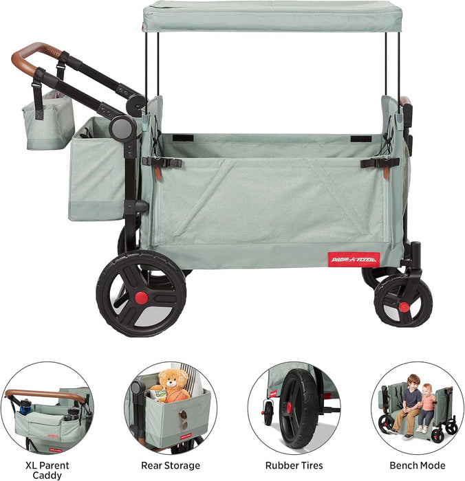 Radio Flyer Atlas Stroll 'N Wagon, Sage Green