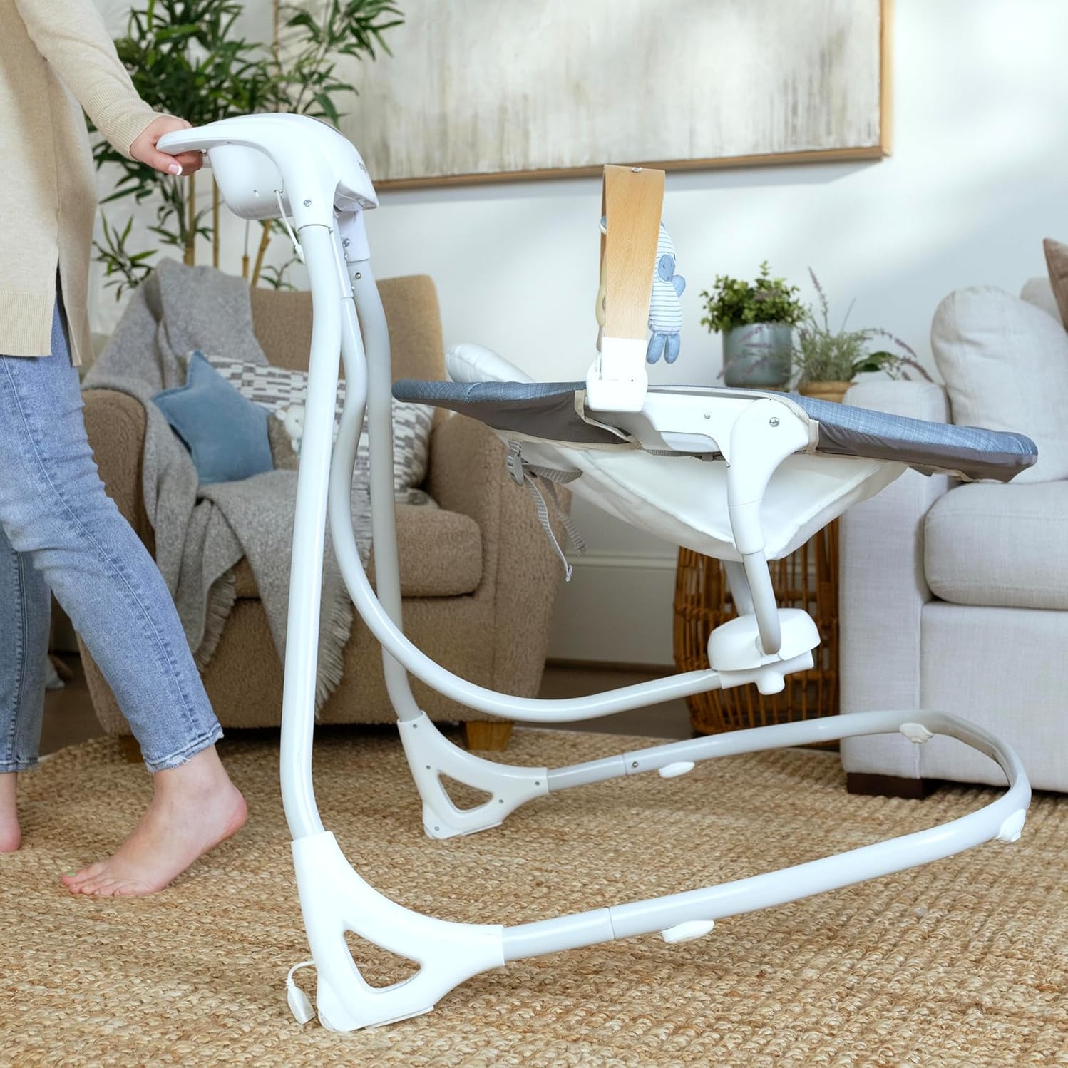 Ingenuity Simple Comfort 2-in-1 Swing Rocker, Chambray — GoodBuy Gear