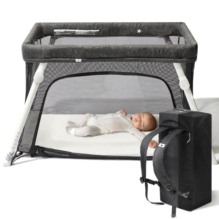 Guava Family Lotus Travel Crib and Play Yard, Grey