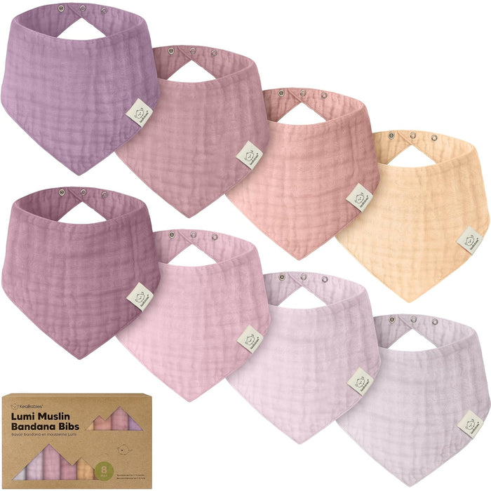 Shop KeaBabies Lumi Muslin Bandana Bibs, Lavender at GoodBuy Gear