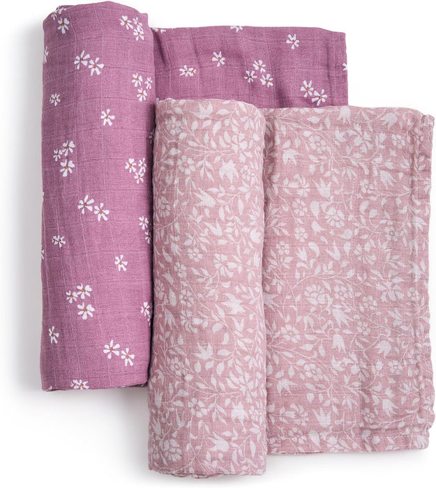 Aden + Anais Large Cotton Muslin Swaddle (2 Pack), Heritage floral