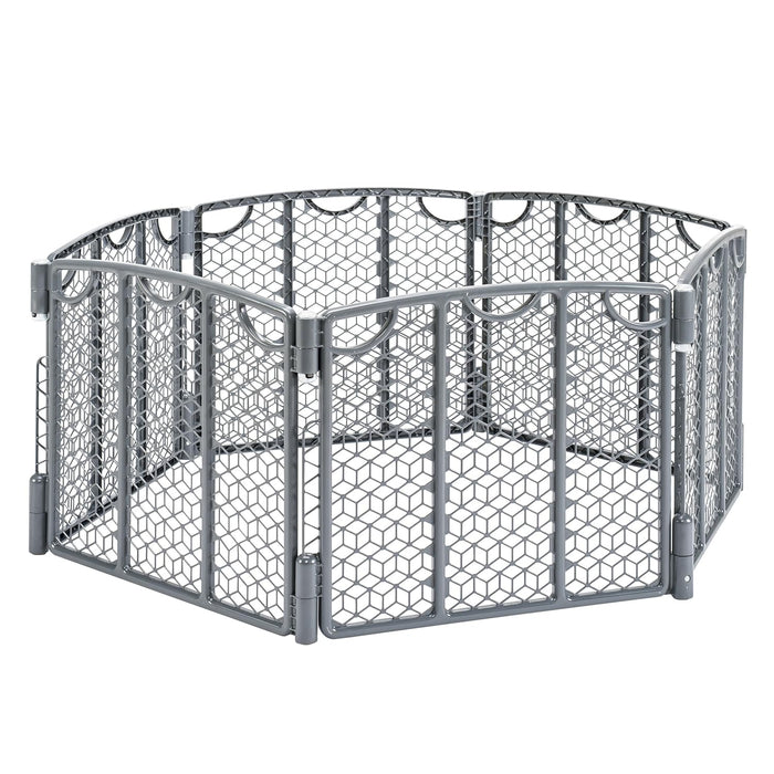 Evenflo Versatile Play Space Adjustable Play Area, 6 Panel, Cool Gray