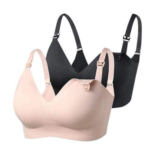 Shop Momcozy Ultra Soft & Omni Maternity Nursing Bra (2 Pack), Medium, Oyster Pink/black at GoodBuy Gear