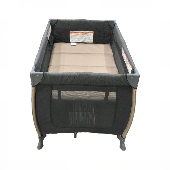 Shop Monbebe Play Yard with Full-Size Rocking Bassinet, Castle Point at GoodBuy Gear