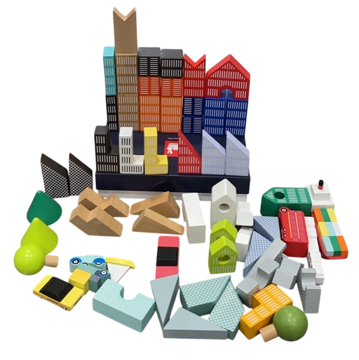 Shop Janod 60 Kubix Blocks + City Puzzle, J08304 at GoodBuy Gear