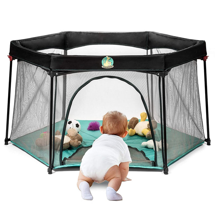 Shop Babyseater Portable Playard, Turquoise at GoodBuy Gear