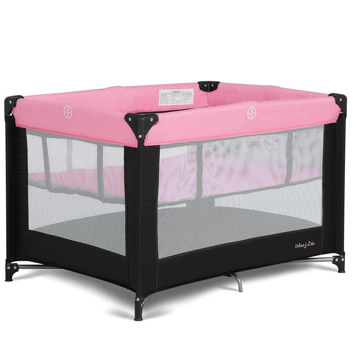 Dream On Me Zazzy Portable Playard with Bassinet, Pink