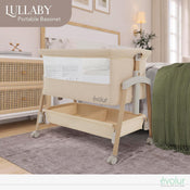 Shop Evolur Lullaby Portable Bassinet with Wheels, Beige at GoodBuy Gear
