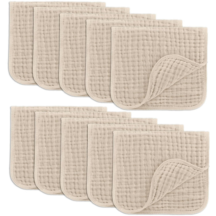 Comfy Cubs Burp Cloths, Sand, 10 Pack, Muslin
