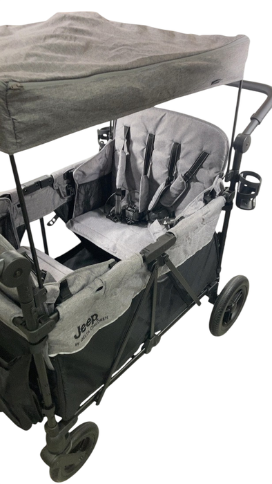 Shop Delta Children Jeep Deluxe Wrangler Wagon Stroller with Cooler Bag and Parent Organizer, 4 Seater, Grey at GoodBuy Gear