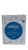 Shop Dr. Brown's Milestones Sippy Spout Bottle with Silicone Handles, 8oz, 2 Pack, Narrow-Neck, Black/Ecru at GoodBuy Gear