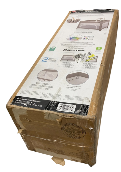Shop Evenflo Eris One-Hand Playard with Bassinet, Truffle Taupe at GoodBuy Gear