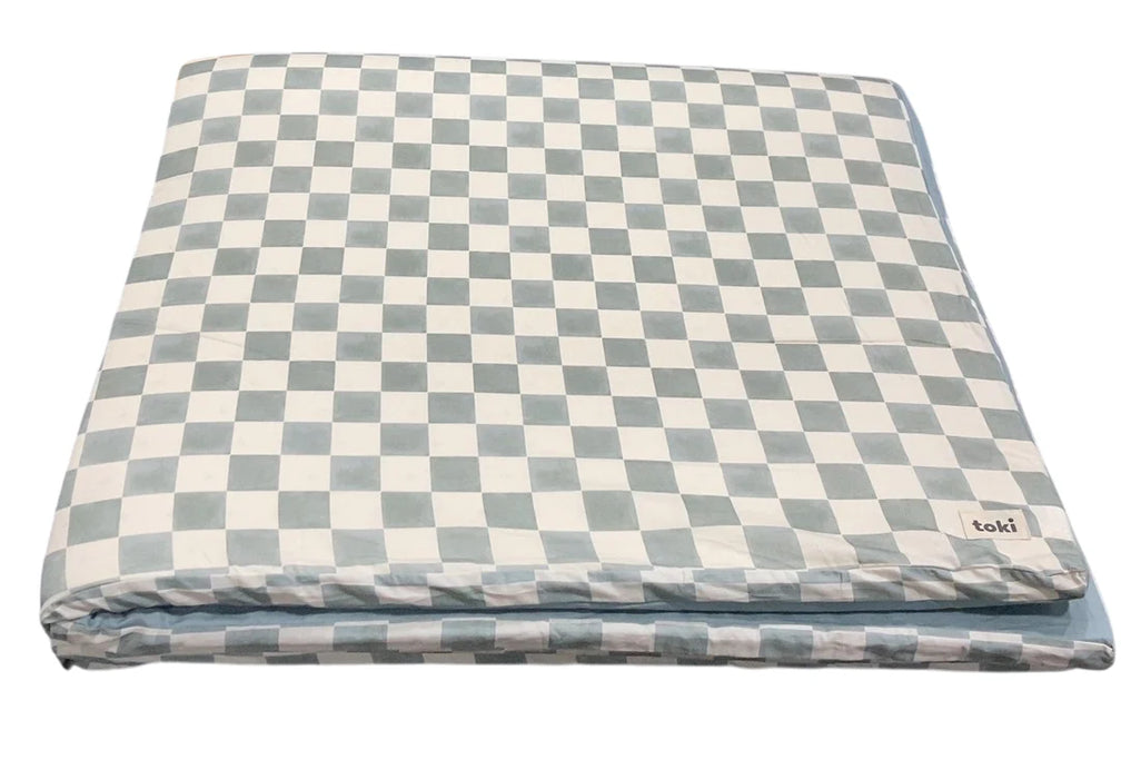 Toki Kids Mega Padded Play Mat 55" x 55", Checker  Matcha