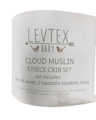 secondhand Levtex Baby Cloud Muslin 5 Piece Bedding Set