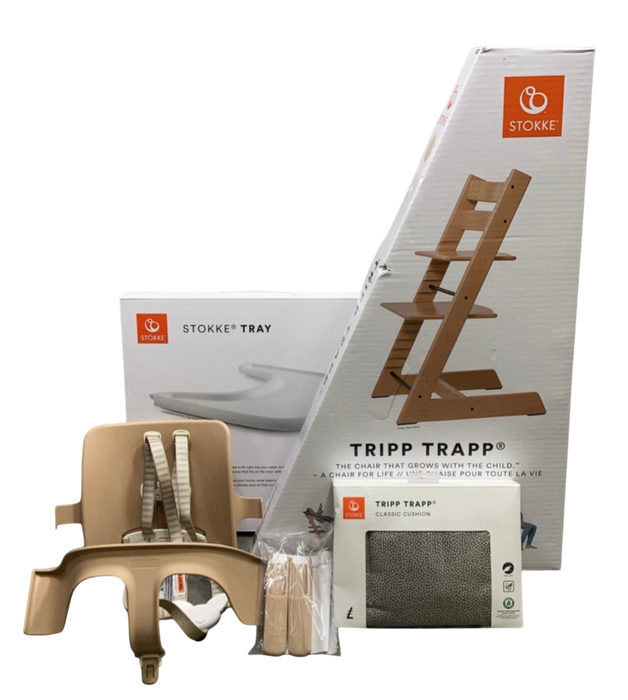 Shop Stokke Tripp Trapp Complete High Chair, 2, Dots Grey, Natural at GoodBuy Gear
