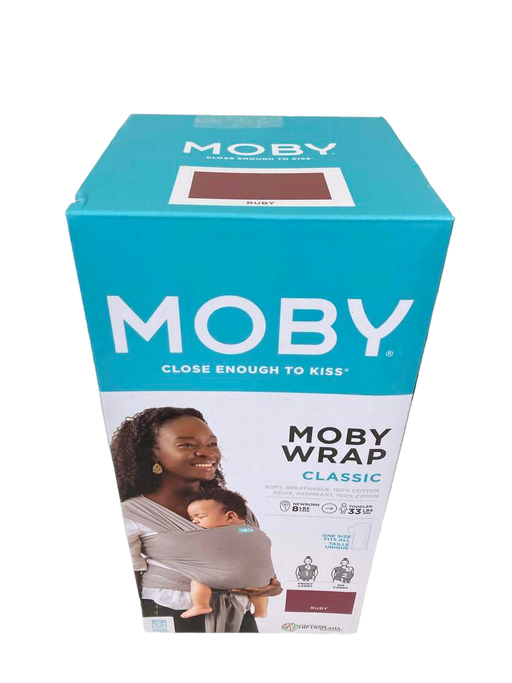 secondhand Moby Wrap Baby Carrier, Ruby