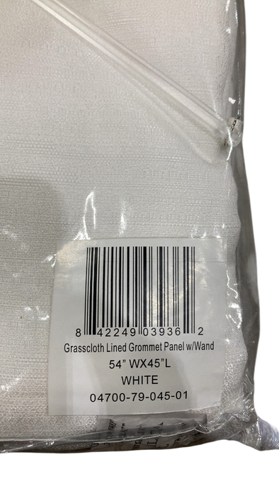 Shop Ricardo Trading Grasscloth Window Panel Curtains, 54"Wx45"L, Wand, White at GoodBuy Gear