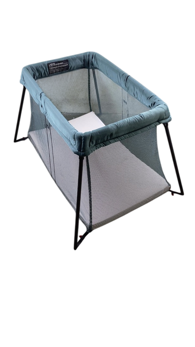 Shop BabyBjorn Travel Crib Light Bundle with Fitted Sheet, Dark Green at GoodBuy Gear