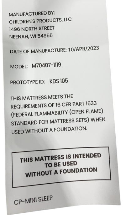 Shop Serta 4" Mini Crib Mattress, Sparkling Sky at GoodBuy Gear