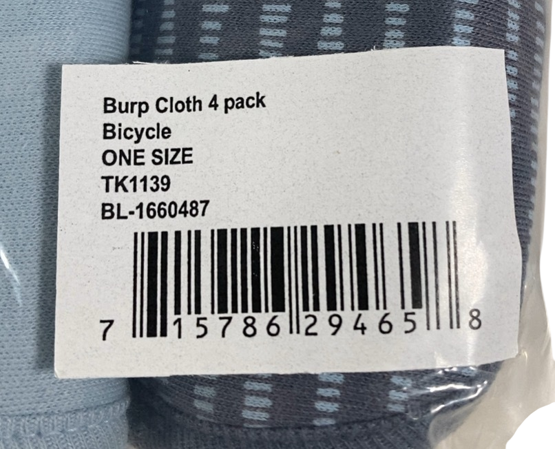Shop Tiny Kind Burp Cloth 4 Pack, Bicycle at GoodBuy Gear