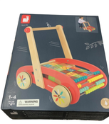 Shop Janod Wooden ABC Buggy Cart with 30 Blocks, Red at GoodBuy Gear