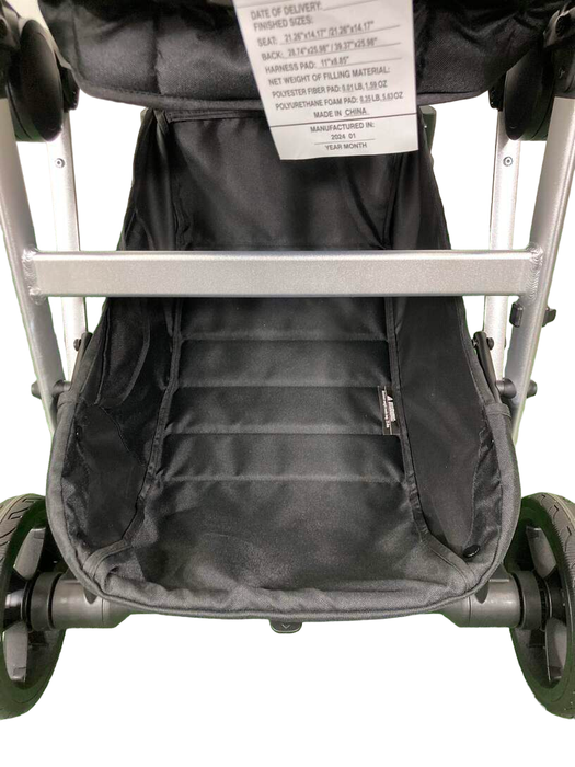 Mockingbird Single to Double 2.0 Stroller, 2024, Silver with Penny Leather, Windowpane, Sea