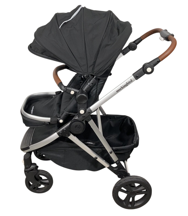 Shop Mockingbird Single 2.0 Stroller, 2024, Black, Silver With Penny Leather, Watercolor Drops at GoodBuy Gear