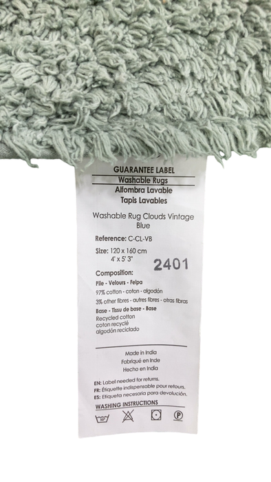Shop Lorena Canals Clouds RugCycle Washable Rug S 4' x 5' 3", Vintage Blue at GoodBuy Gear