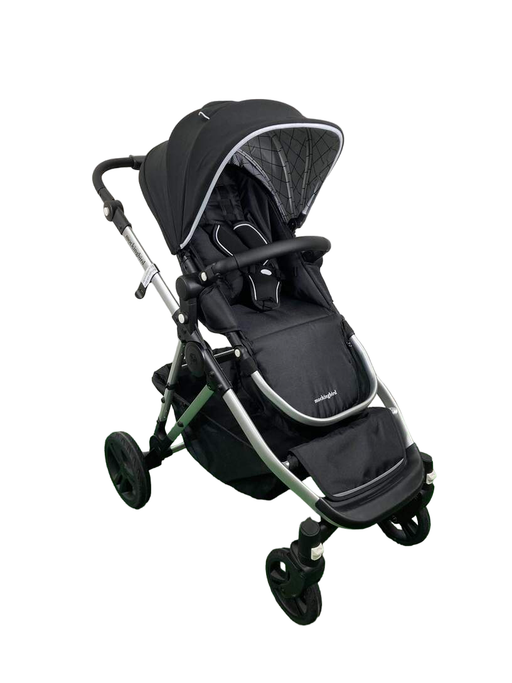 used Mockingbird Single to Double Stroller, 2023, Silver with Black Leather, Windowpane, Black