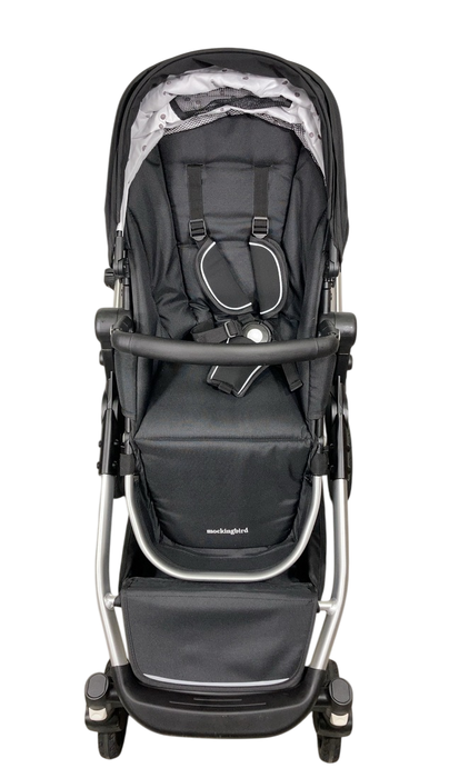 Shop Mockingbird Single to Double 2.0 Stroller, 2024, Black, Silver With Black Leather, Watercolor Drops at GoodBuy Gear