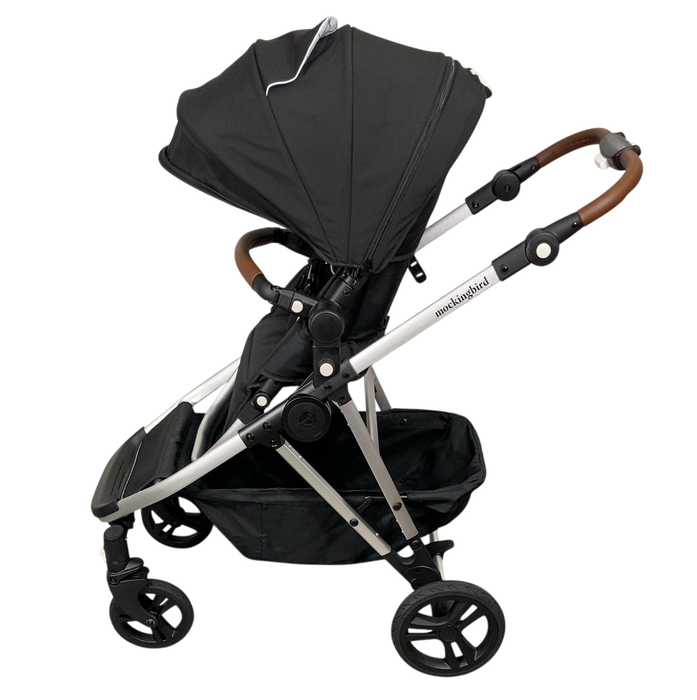 Shop Mockingbird Single to Double 2.0 Stroller, 2024, Black, Silver With Penny Leather, Windowpane at GoodBuy Gear