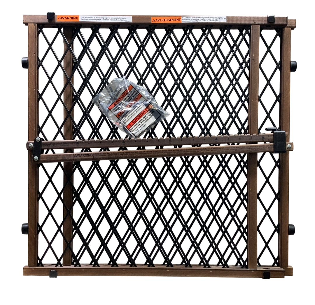 Evenflo Position & Lock Adjustable Wood Baby Gate, Farmhouse Collectio