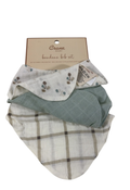 Shop Crane Baby Muslin 3 Piece Bib Set, Poppy at GoodBuy Gear