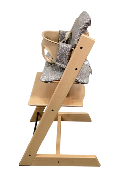 Stokke Tripp Trapp High Chair With Baby Set And Cushion, Natural, Dots Grey