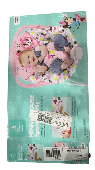 Shop Bright Starts Vibrating Bouncer, Minnie Mouse Spotty Dotty at GoodBuy Gear