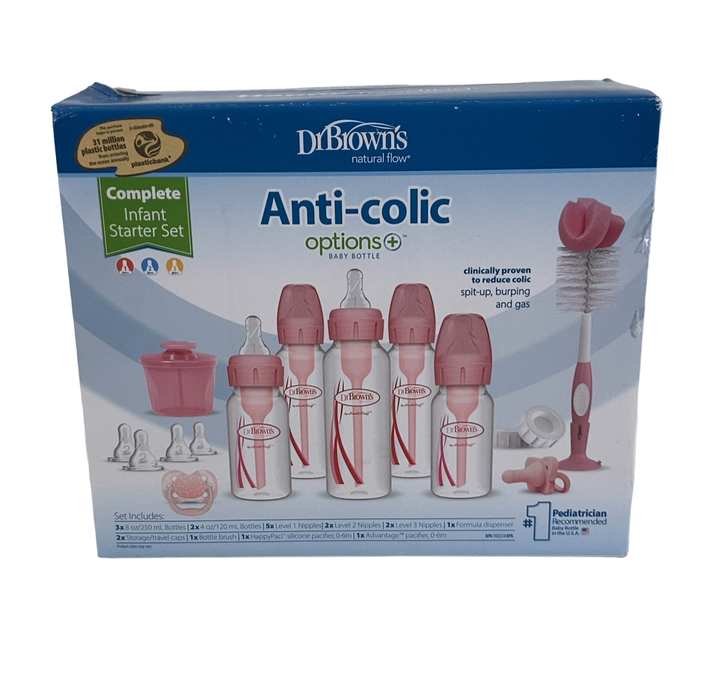 Shop Dr. Brown's Options+ 15 Piece Complete Infant Starter Set, Pink at GoodBuy Gear