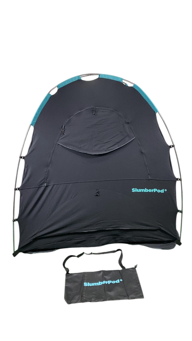 SlumberPod 2.0 Sleep Canopy, Black with Turquoise
