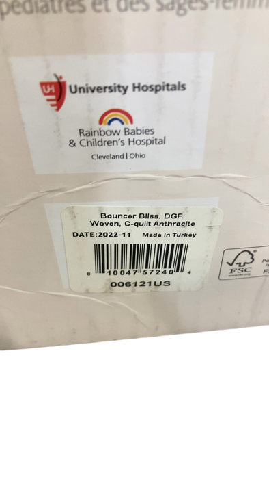 Shop BabyBjorn Bouncer Bliss, Dark Gray Frame, Anthracite Cotton Classic Quilt at GoodBuy Gear