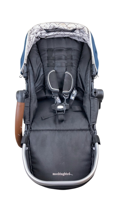 Shop Mockingbird 2nd Seat Kit with Extendable Canopy, Sea, Silver With Penny Leather, Windowpane at GoodBuy Gear