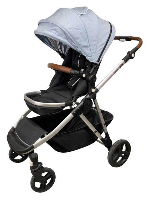 Shop Mockingbird Single to Double 2.0 Stroller, 2024, Silver With Penny Leather, Sky, Watercolor Drops at GoodBuy Gear