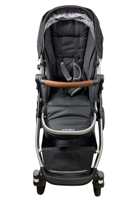 Shop Mockingbird Single to Double 2.0 Stroller, 2025, Black, Silver With Penny Leather, Windowpane at GoodBuy Gear