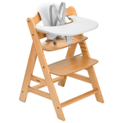 Shop Hauck Alpha+ Adjustable Wooden High Chair Set, Natural, White Set, Without Cushion at GoodBuy Gear