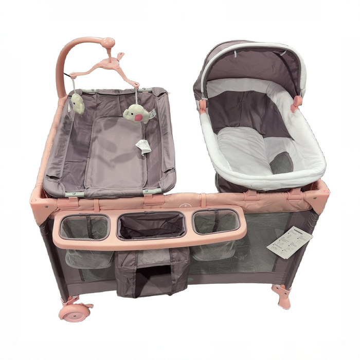 Shop DRAFT - Pamo Babe Pack and Play 4-in-1 Baby Playard with Bassinet & Changing Table, Pink at GoodBuy Gear