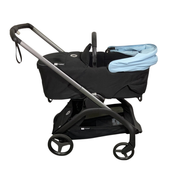 Shop Bugaboo Dragonfly Bassinet and Seat Stroller, Midnight Black, Graphite, Skyline Blue, 2024 HIDDEN SEAT REQ 5.19 at GoodBuy Gear
