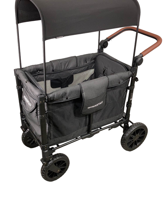 Wonderfold W2 Luxe Multifunctional Double Stroller Wagon, Volcanic Black, 2023