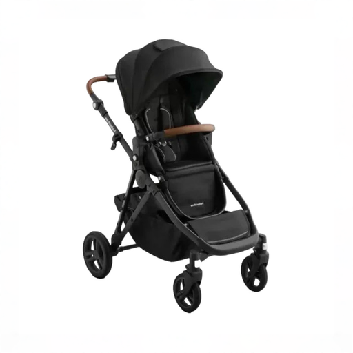 Shop Mockingbird Single to Double 3.0 Stroller, 2025, Charcoal with Penny Leather, Solid Black at GoodBuy Gear