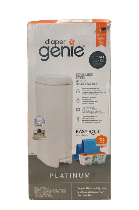 Shop Diaper Genie Platinum Pail Gift Set, Lily White at GoodBuy Gear